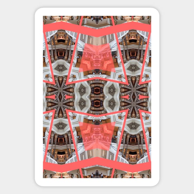 Living Coral Pantone Colour of the Year 2019 pattern decoration with neoclassical architecture Sticker by Reinvention